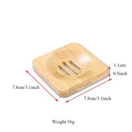 １PCS Bamboo Soap Dishes, Handmade Bamboo Wooden Soap Holder, Bathroom Soap Dish, Natural Soap Box, Natural Bamboo Soap Holder Wood, Square