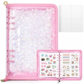 YONGDING Sticker Binder A5 Size Sticker Notebook, Plycra Stickers, For Storage, Organization, Display, Sealing Book, Schedule Book, Gourmet Records, Checklists, Ring Files, Refillable, Peel and Stick