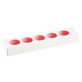 Restaurantware Valentino 12 x 2.9 x 1.5 Inch Macaron Boxes 100 Macaron Packaging - Holds 5 Macarons With Lids White and Pink Paper Macaron Gift Boxes Separate Compartments For Gifts and Parties