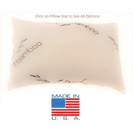 Five Diamond Collection Bamboo Shredded Memory Foam Pillow,Made In USA,Queen,King - Queen