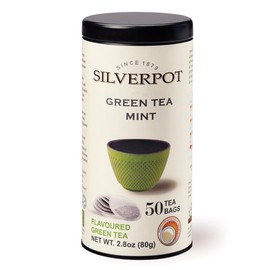 Silverpot Green Tea Mint, Flavored Green Tea, 50 Tea Bags, 2.8 oz