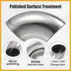 Partuto 1pcs OD 3 Inch 90 Degree 1.2mm Thickness Car