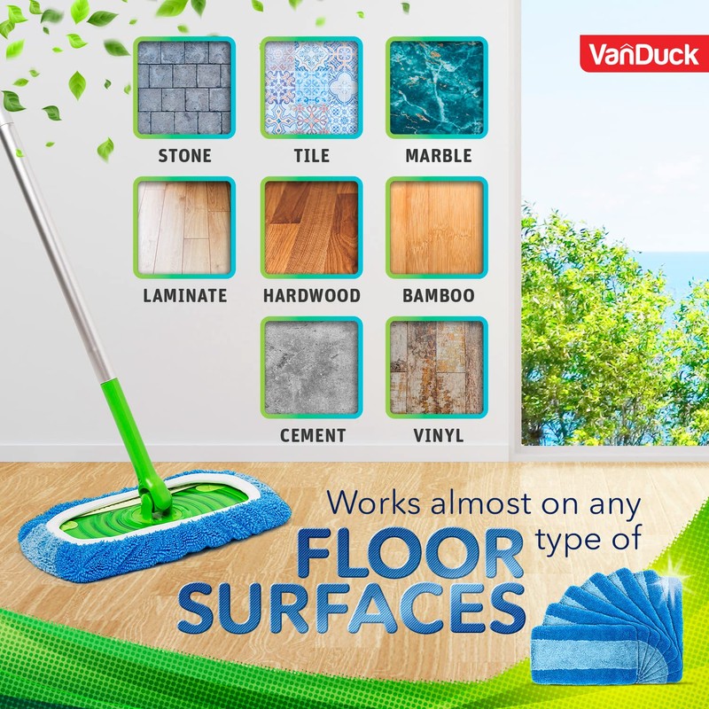 VanDuck Reusable Pet Heavy Duty Mop Pads Compatible with Swiffer