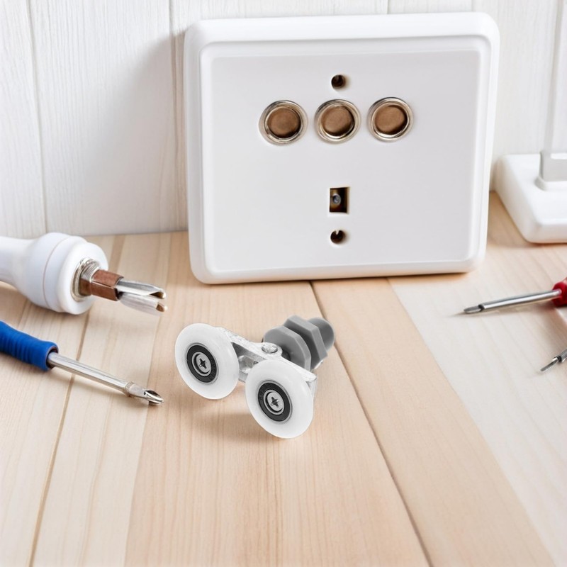 TEHAUX 8pcs Shower Door Rollers Dual Wheel Sliding Glass Hardware