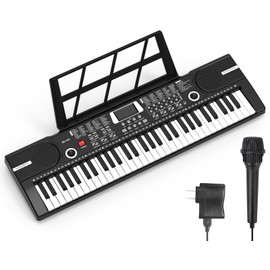 61 keys keyboard piano, Electronic Digital Piano with Built-In Speaker Microphone, Sheet Stand and Power Supply, Portable piano Keyboard Gift Teaching for Beginners