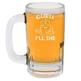 12oz Beer Mug Stein Glass Gift Guess I'll Die