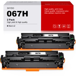 067H 067 Black Toner Cartridge (with chip) MF654Cdw MF656Cdw MF651Cw Replacement for Canon 067H Toner Cartridge Compatible for Canon imageCLASS LBP632Cdw MF653Cdw Printer (2Black)