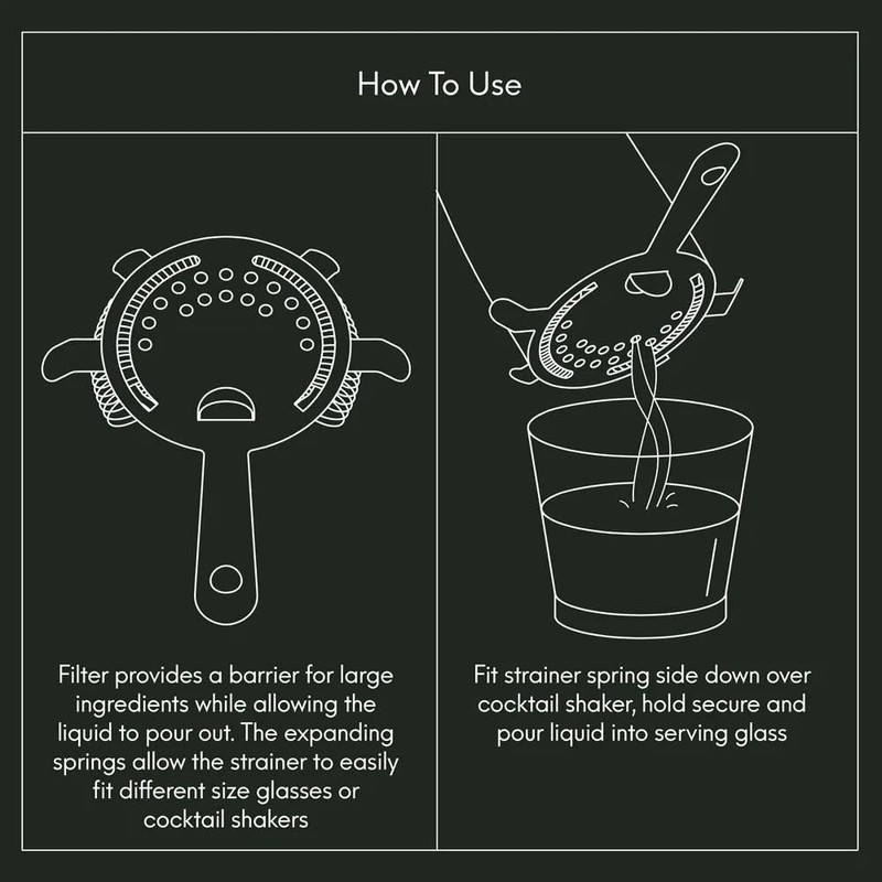 BarBits 4 Prong Cocktail Strainer - Professional Stainless Steel Hawthorne