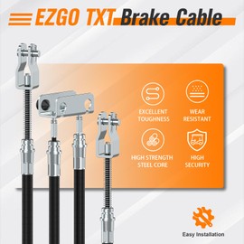 GODCTSUP EZGO Brake Cable Set, Golf Cart Driver&Passenger Side Brake Cables for EZGO TXT&Medalist 1994-UP Gas or Electric, OEM# 70716-G03, 70273-G03, 70969-G03