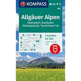 KOMPASS Wanderkarten-Set 003 Allgäuer Alpen, Oberstdorf, Sonthofen, Kleinwalsertal, Tannheimer Tal (2 Karten) 1:25.000: inklusive Karte zur offline Verwendung in der KOMPASS-App.