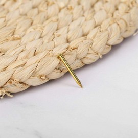 Brass Nails, 100 Pieces Round Head Gold Nails, Brass Wall Pins 10mm 15mm 18mm 22mm, Furniture Brass Tacks for Wood, for Hanging Picture Frame Mirror, Furniture Hinge Hardware Accessories(22mm Thicker)