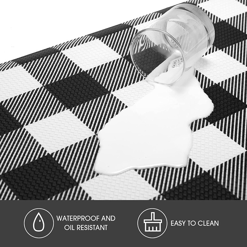 MAYHMYO Anti Fatigue Kitchen Rug Kitchen Floor Mat Cushioned Black
