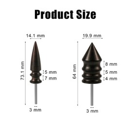 2pcs Leather Burnisher Bits for Rotary Tool, 2 Styles Leather Burnishing Tool Pointed Tip Leather Edge Burnishing Leather Working Tools for Leather Craft