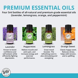 Wild Essentials Rose Gold Tree of Life Essential Oil Car Vent Diffuser Kit with Lavender, Lemongrass, Peppermint, Orange Oils, Stainless Steel Locket, 8 Refill Pads, Customizable Color Changing