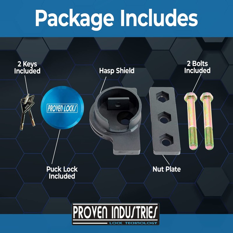 Proven Industries Model AC-100 Coupler-Bolt Lock, Adjustable Coupler Lock, Made