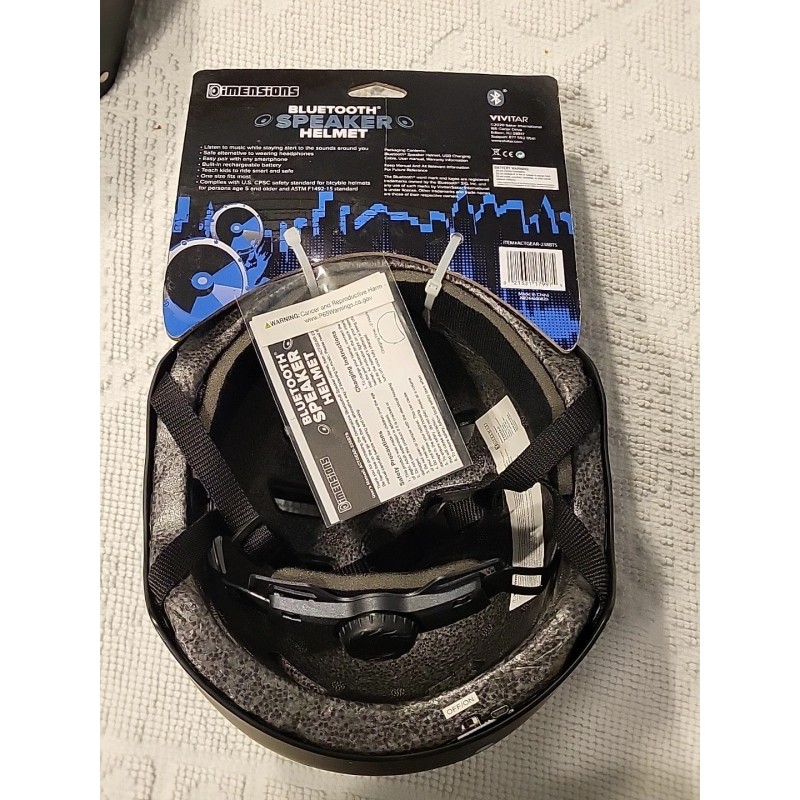 Dimensions Bluetooth Speaker Bike Bicycle Helmet Black Ages 8+ USB