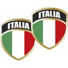 2 Set 5" Italy Italian Shield Flag Sticker Gold Outline