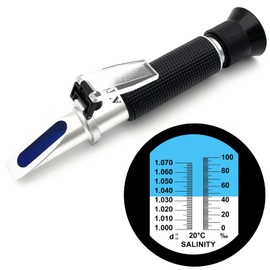 Hallocool Aquarium Salinity Refractometer for Saltwater Seawater Marine Fishkeeping Dual Scale Salinity Tester Refractometer 0-100PPT & 1.000-1.070 Salinity Hydrometer with ATC