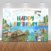 Fitumiw Fishing Birthday Backdrop 7x5ft Gone Fishing Happy Birthday Background