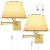 TRLIFE Dimmable Wall Sconce Plug in, Brushed Brass Wall Sconces