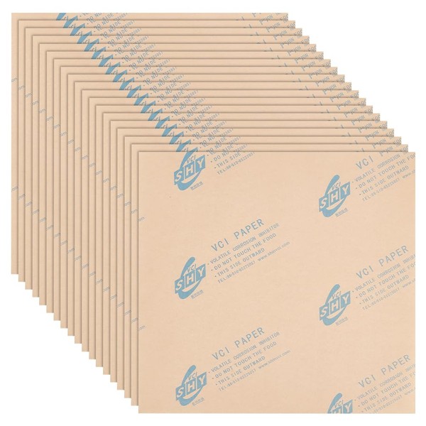 BENECREAT 60 Sheets Corrosion Protection Paper, 30 x 30 cm, Anti-Rust Paper, Moisture-Resistant, Rustproof Paper, Neutral Kraft Paper for Storage and Packaging of Metal Parts, Brown