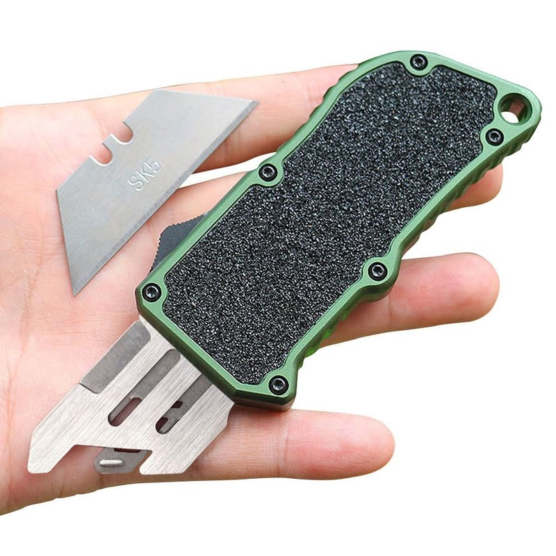 𝗖𝗮𝗿𝗲𝘀𝘀𝗼𝗹𝗼𝘃𝗲 Automatic Utility Knife, Aviation Aluminium Changeable Blade Box Cutter,