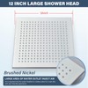 NeierThodore 12" LED Square Rainfall Shower Head Brushed Nickel Top
