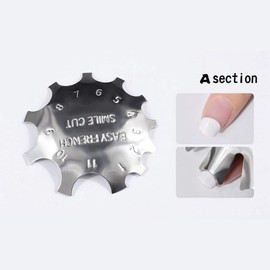 POFET 3 Sizes Nail Art French Tips Edge Smile Cut Line Trimmer Metal Nail Template