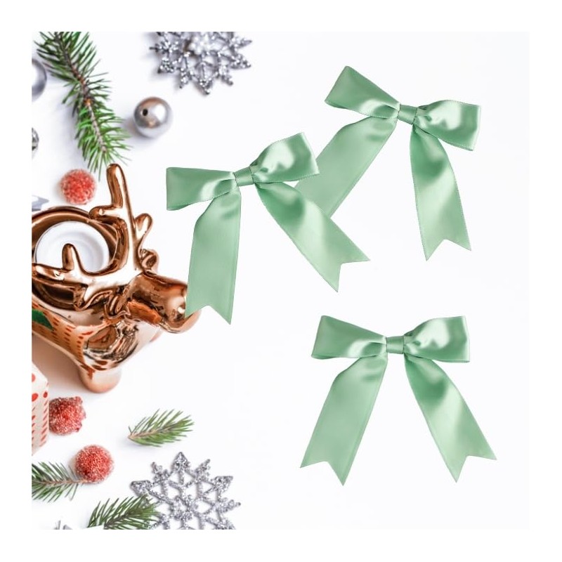 Meseey 50 Pcs 5 Inches Twist Tie Satin Ribbon Bows