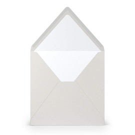 PAPERADO 75 square envelopes ice grey ribbed light grey 100 g/m² envelope without window 16.4 x 16.4 cm wedding envelopes with wet glue pointed flap