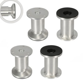 Jopassy Set of 4 Furniture Feet, Height-Adjustable Furniture Legs, Cabinet Feet, with Screws, Brushed Aluminium, Height 100 mm, Maximum Load 250 kg, for Sofa, Furniture Feet, Desk, Chairs, Table Foot
