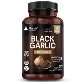 Garlic Extract Capsules - Aged 36 Months - 16,000mg Equivalent (160mg 100:1 Extract) – Odourless Black Garlic Capsule with Naturally Occurring SAC & Polyphenols – 3 Month Supply