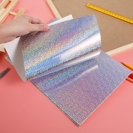 Lurrose Holographic Card Stock, 10 Sheets Metallic Cardstock Paper, Glitter Shiny Cardstock for Crafts Scrapbook Birthday Card Making