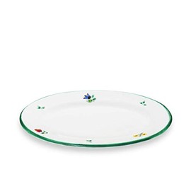 GMUNDNER KERAMIK Oval plate size: L = 21 cm x W = 14 cm x H = 2.1 cm scattered flower crockery, handmade in Austria
