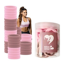 BLISSWISP Pack of 50 Hair Bobbles - Hair Bobbles - Elastic Bands for Women and Girls, Multicoloured, Perfect Addition to Dressing Table or Bathroom (Pink)