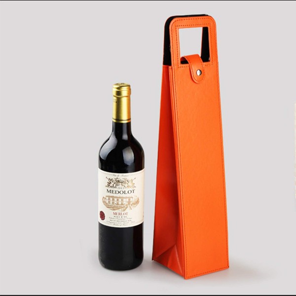 MINIDUO Wine Tote Carrier Bag, Single Bottle Wine Leather Wine