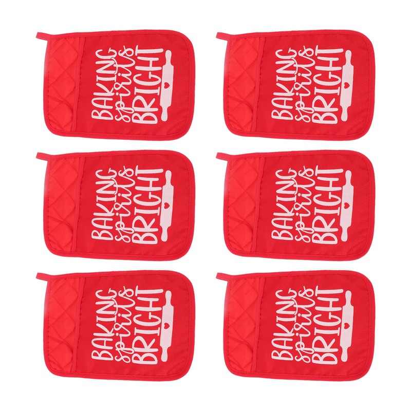 6Pcs Christmas Pot Holders with Pocket Heat Resistant Hot Pad