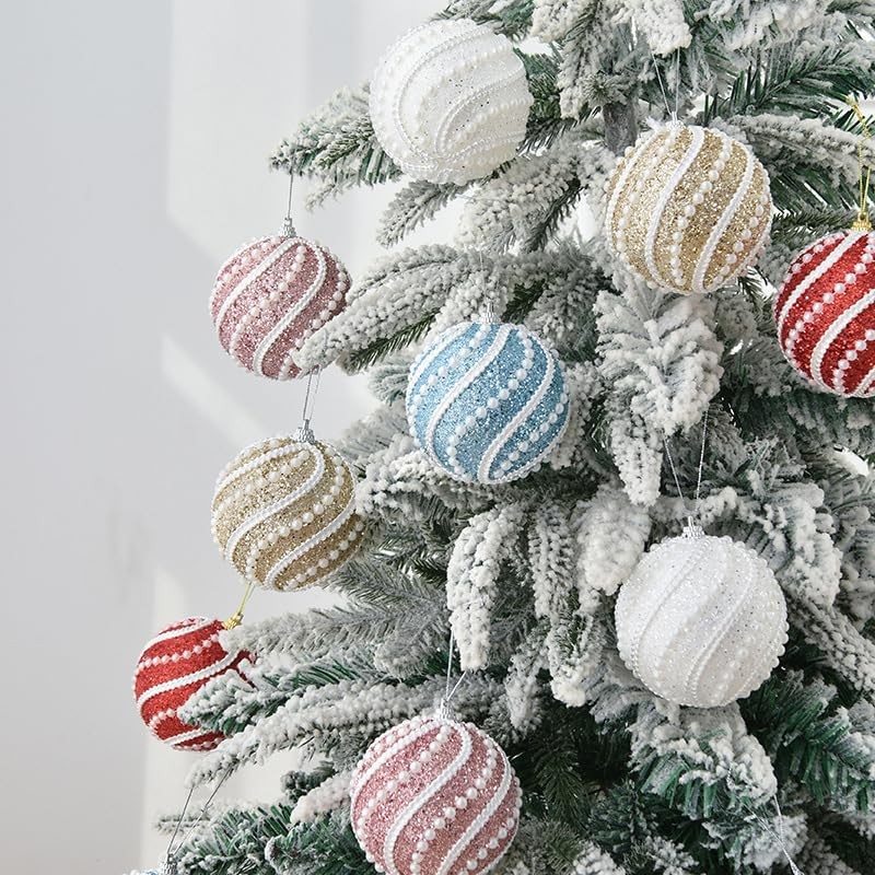 綺麗 ダイヤモンド クリスマス オーナメント ボール 6個セット 直径 8cm 北欧 インテリア