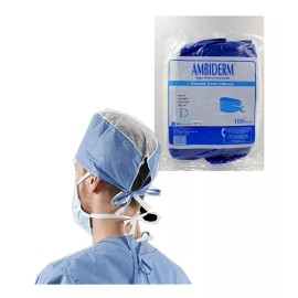Ambiderm Gorro Cirujano Quirurgico Desechable Ambiderm C/ 100 Pzas