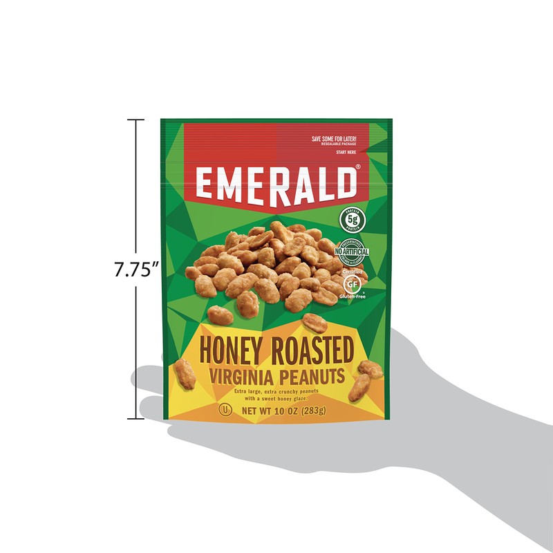 Emerald Virginia Peanuts, Honey Roasted, 10 Ounce (Pack of 6)