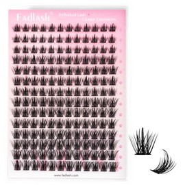 FADLASH Lash Clusters Wispy Eyelash Clusters D Curl Natural Individual Lashes 10-16 mm and Waterproof Cluster Eyelash Extensions with Soft Thin Band (JC07, 10-16mm)