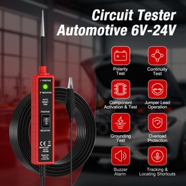 OBDMONSTER Power Circuit Probe Tester Automotive, 6V-24V DC Car Test Light Circuit Short&Open Finder Car Circuit Tester Diagnostic Tool with Continuity/Component/Grouding/Polarity Test