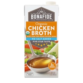 Bonafide Provisions No Salt Added Organic Chicken Broth, Shelf Stable 32 fl oz - Pack of 6