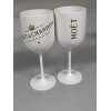 Moet Wine Champagne Goblets Glasses White Plastic 8.5" Tall -