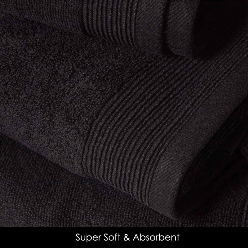 Extra Soft Premium Luxury Egyptian Cotton Hand Towels 700 g/m² Black