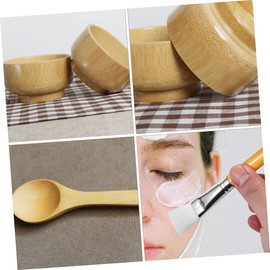 STOBAZA 9 Pcs Facial Care Tools Face Mud Bowls for Facials Cosmetic Rods Applicator Beauty Tool Facial Bowl Black Suits Face Diy Tool Miss Wooden Eco-friendly Bamboo Mixing Spoon