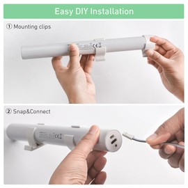 Rollerhouses 12.6V Lithium Ion Rechargeable Pack Wand - Power and Charge Blinds, Shades Curtains - 2600mAh, Output 5V 1A, Easy to Install - Includes Wall Mounting Clips,Type-C Cable