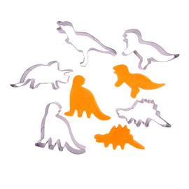 Cookie Dough Cutters | Stainless Steel Metal | Pack of 5 | Dinosaur Shapes