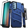 ZIZO Bolt Bundle for Moto g 5G (2022) Case with Screen Protector Kickstand Holster Lanyard - Blue