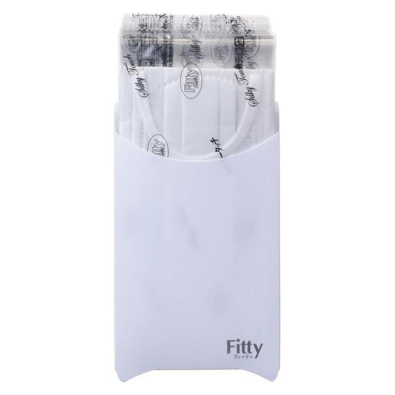 kurahooon 5個セット フィッティ シルキータッチ やや大きめ 30枚入 kurahooon マスクケース付き L ホワイト